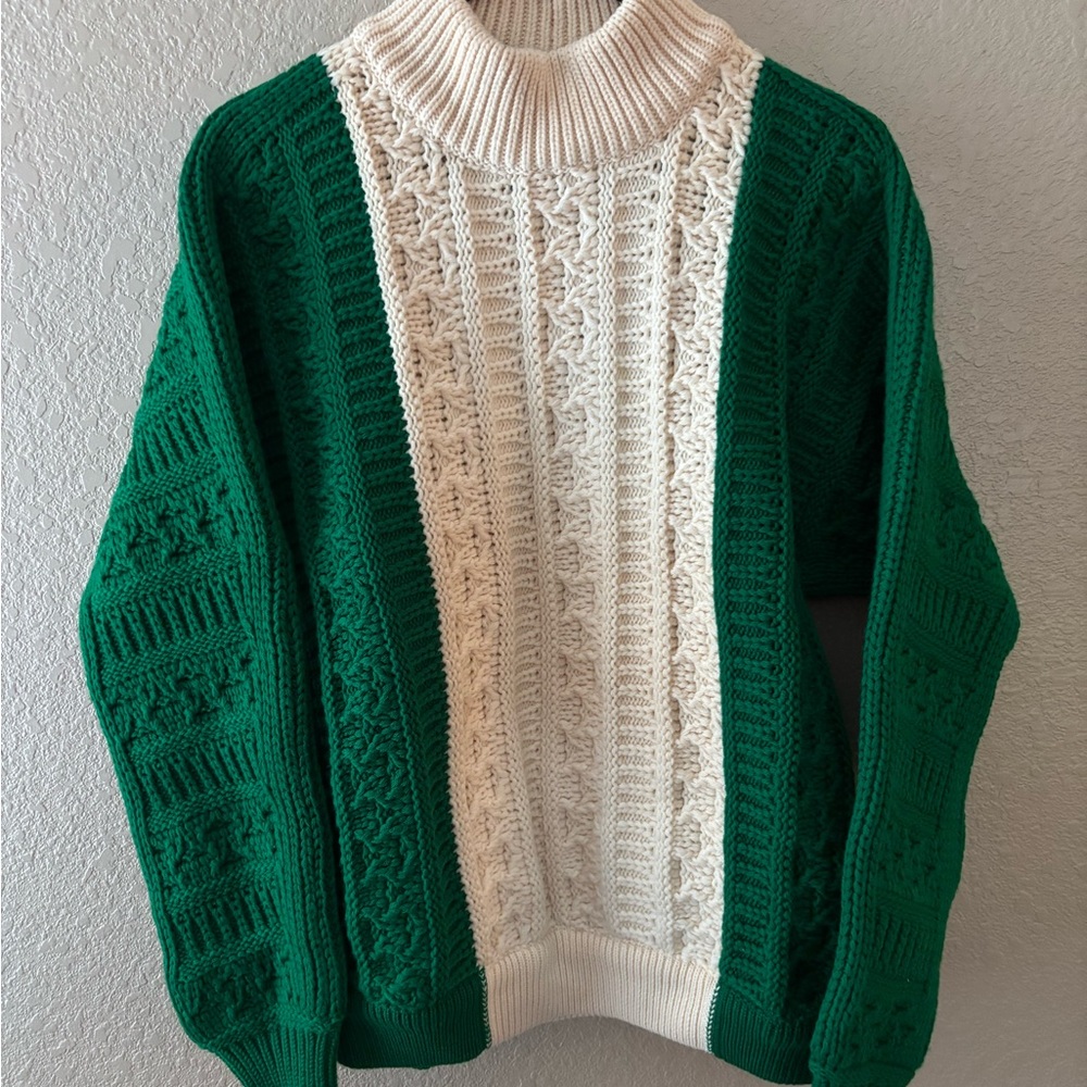 Vintage Gino Paoli Cable Knit Sweater Wool Heavy Made In Italy